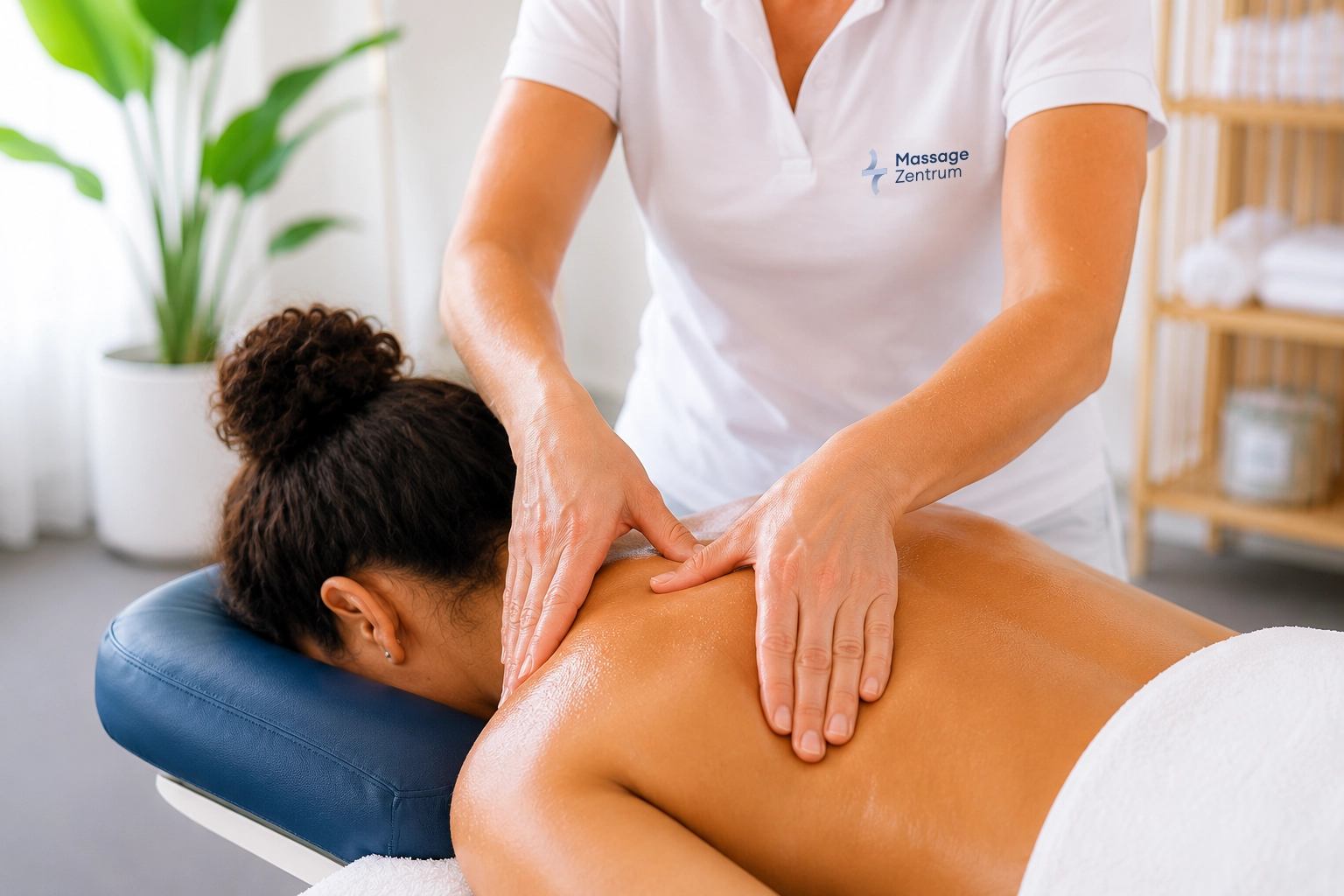 Klassische Rücken- und Nackenmassage im Massage Zentrum Emmen, die die Muskulatur lockert